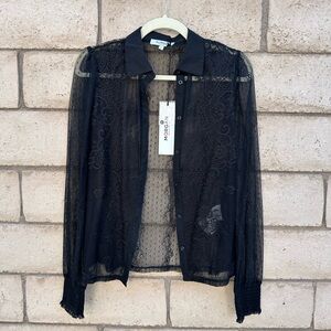 Morgan de Toi Noir Lace Top